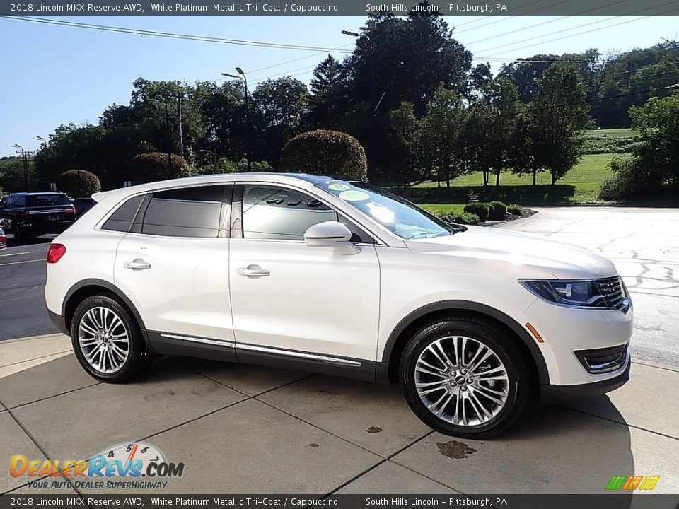 2018 Lincoln MKX Reserve AWD White Platinum Metallic Tri-Coat / Cappuccino Photo #7