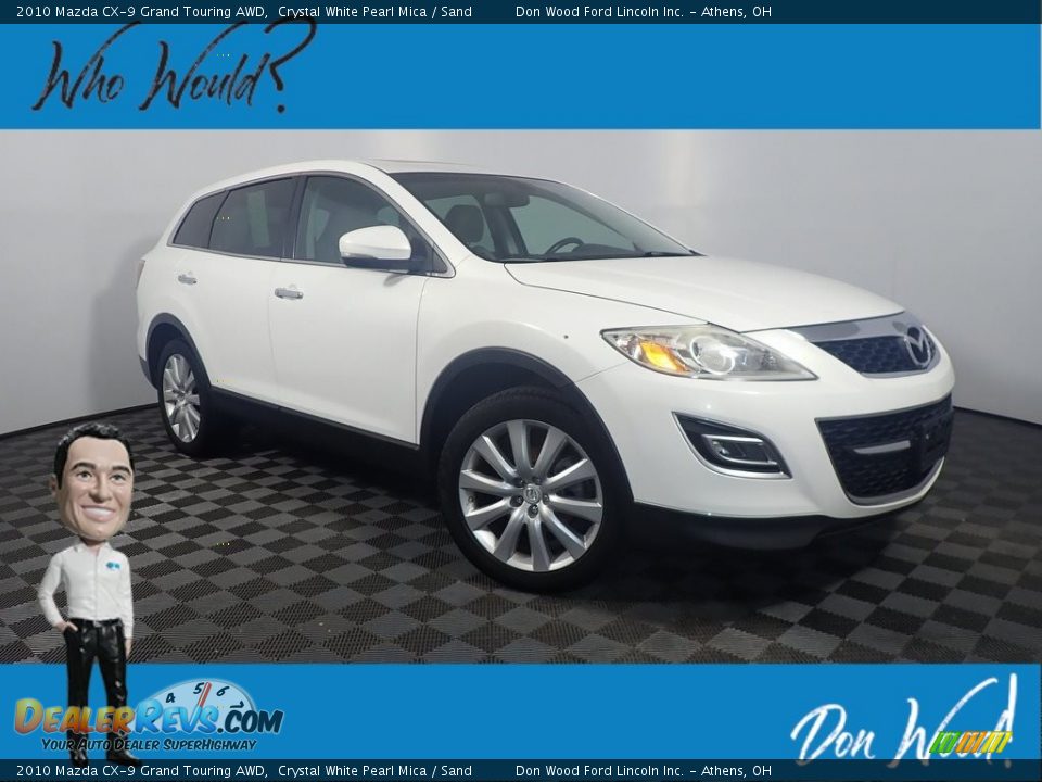 2010 Mazda CX-9 Grand Touring AWD Crystal White Pearl Mica / Sand Photo #1