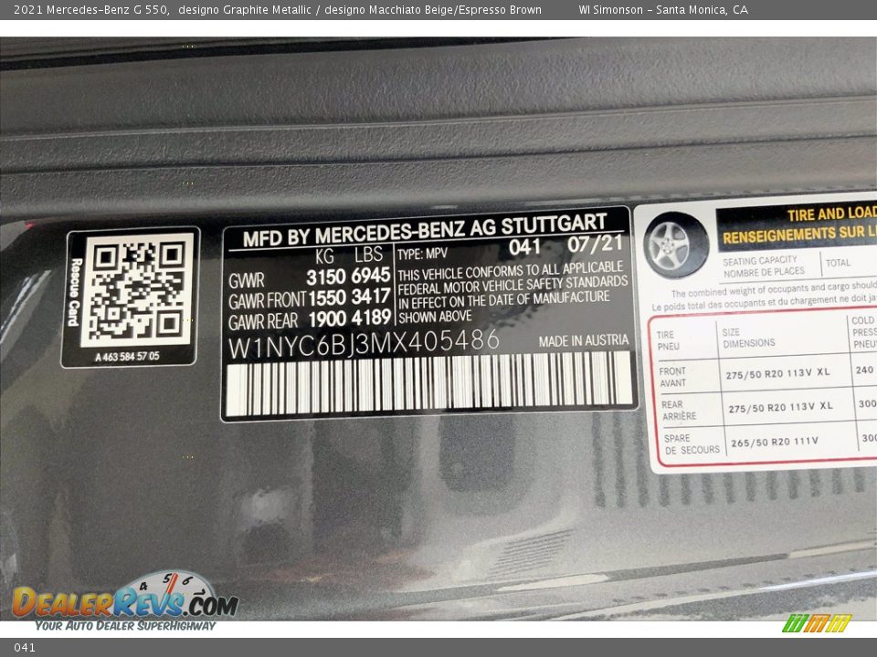 Mercedes-Benz Color Code 041 designo Graphite Metallic