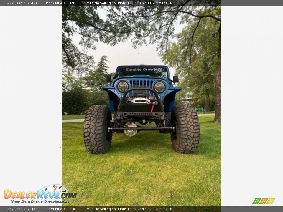 1977 Jeep CJ7 4x4 Custom Blue / Black Photo #2