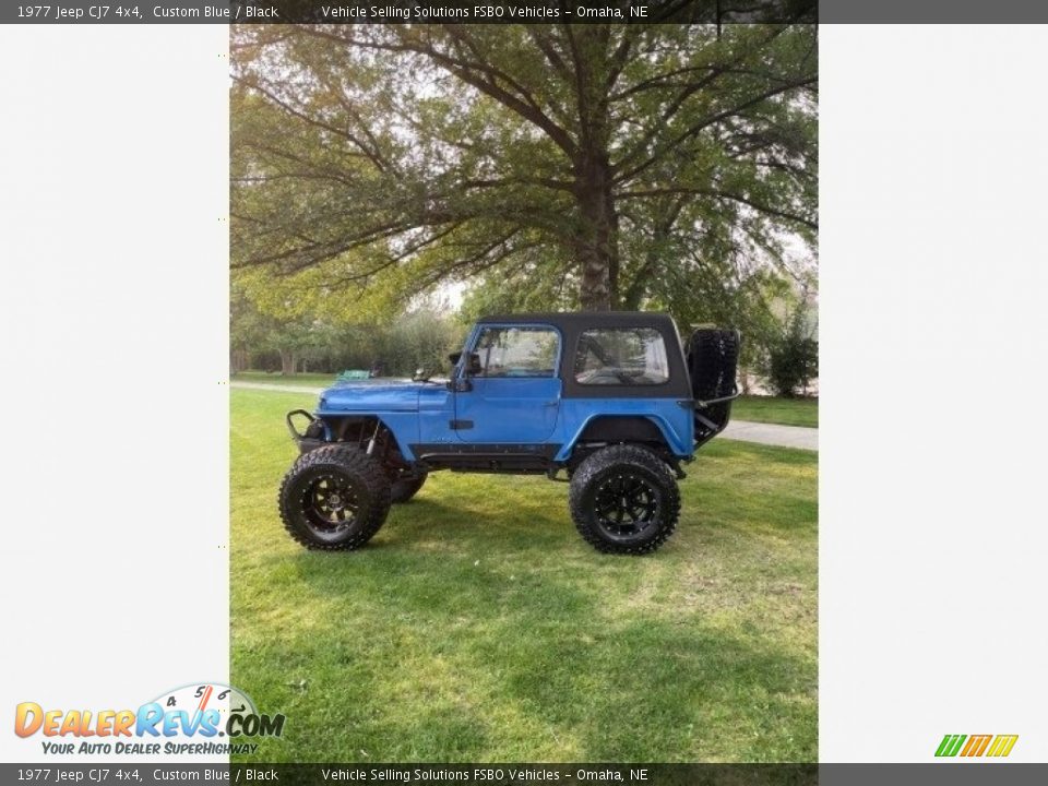 1977 Jeep CJ7 4x4 Custom Blue / Black Photo #3