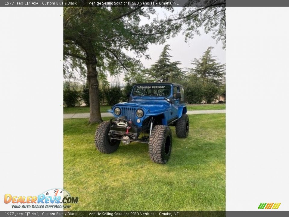 1977 Jeep CJ7 4x4 Custom Blue / Black Photo #12