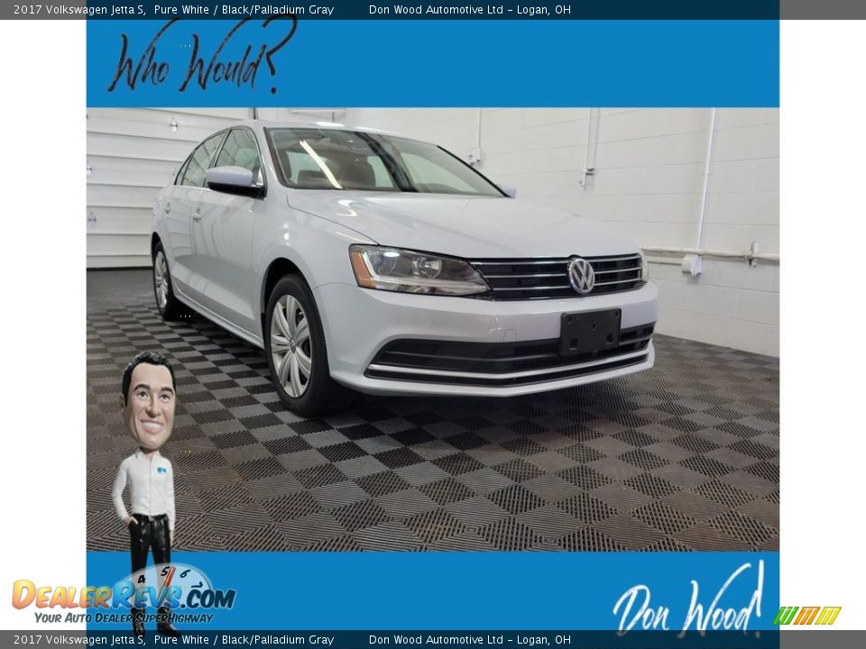 2017 Volkswagen Jetta S Pure White / Black/Palladium Gray Photo #1