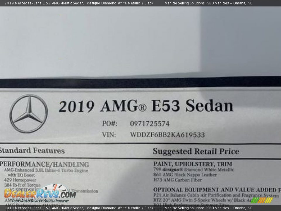2019 Mercedes-Benz E 53 AMG 4Matic Sedan Window Sticker Photo #14
