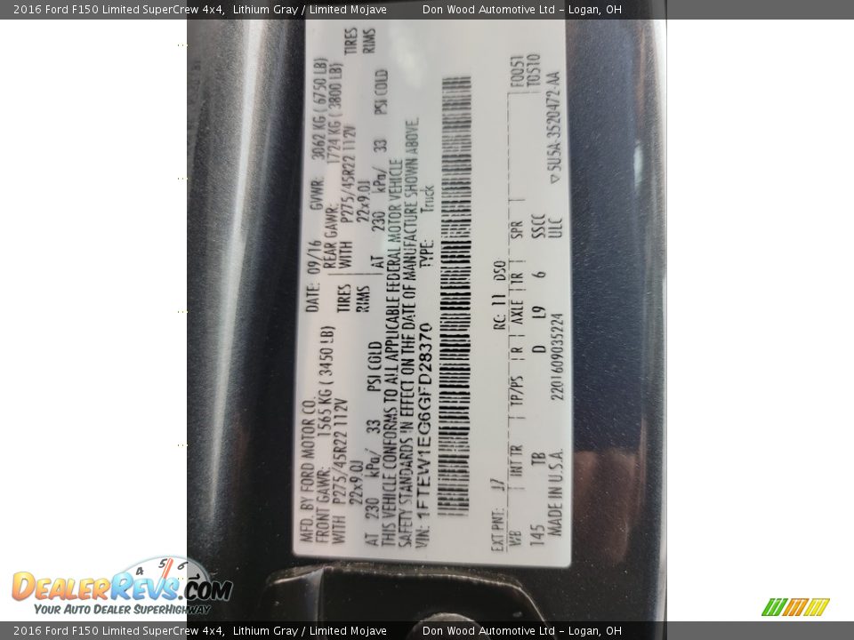 2016 Ford F150 Limited SuperCrew 4x4 Lithium Gray / Limited Mojave Photo #36