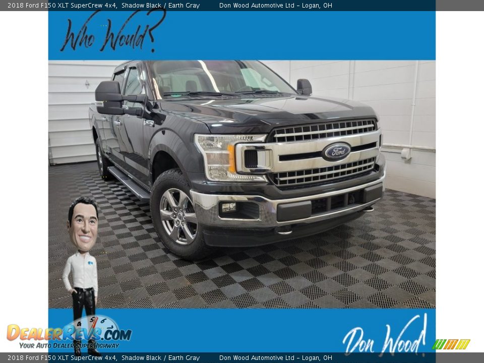 2018 Ford F150 XLT SuperCrew 4x4 Shadow Black / Earth Gray Photo #1