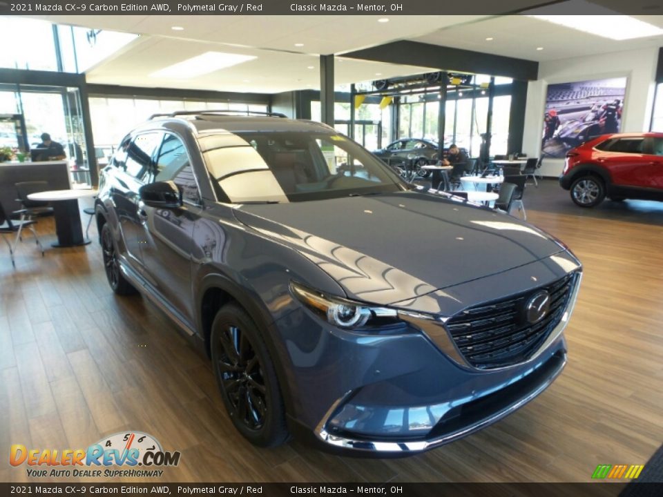 2021 Mazda CX-9 Carbon Edition AWD Polymetal Gray / Red Photo #1