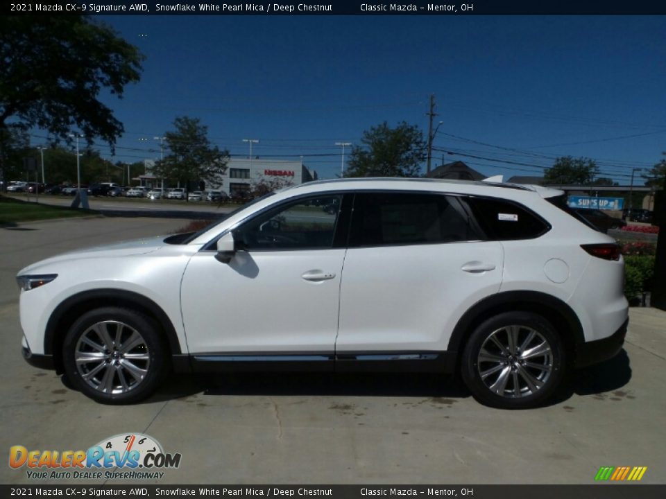 2021 Mazda CX-9 Signature AWD Snowflake White Pearl Mica / Deep Chestnut Photo #6