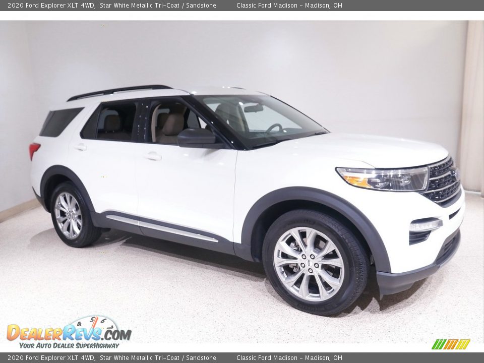 2020 Ford Explorer XLT 4WD Star White Metallic Tri-Coat / Sandstone Photo #1