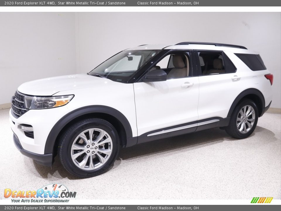 2020 Ford Explorer XLT 4WD Star White Metallic Tri-Coat / Sandstone Photo #3