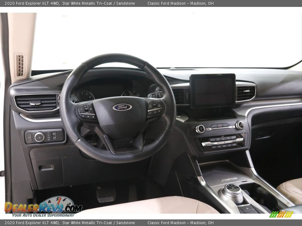 2020 Ford Explorer XLT 4WD Star White Metallic Tri-Coat / Sandstone Photo #7