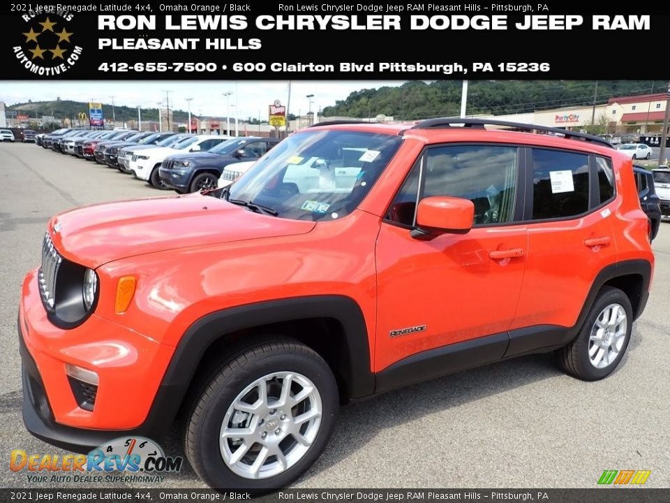 2021 Jeep Renegade Latitude 4x4 Omaha Orange / Black Photo #1