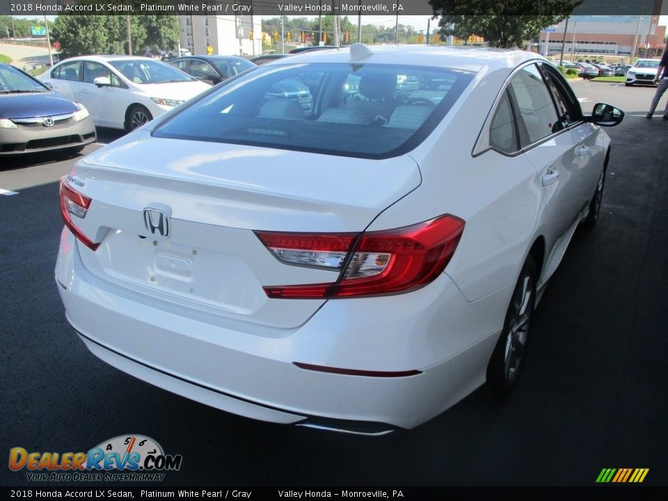 2018 Honda Accord LX Sedan Platinum White Pearl / Gray Photo #5