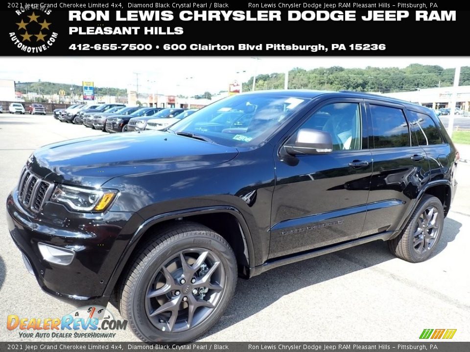 2021 Jeep Grand Cherokee Limited 4x4 Diamond Black Crystal Pearl / Black Photo #1