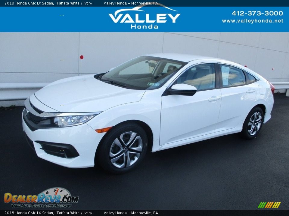 2018 Honda Civic LX Sedan Taffeta White / Ivory Photo #1