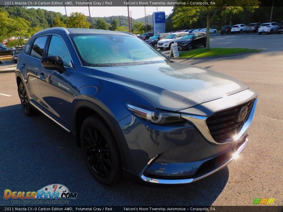 2021 Mazda CX-9 Carbon Edition AWD Polymetal Gray / Red Photo #9