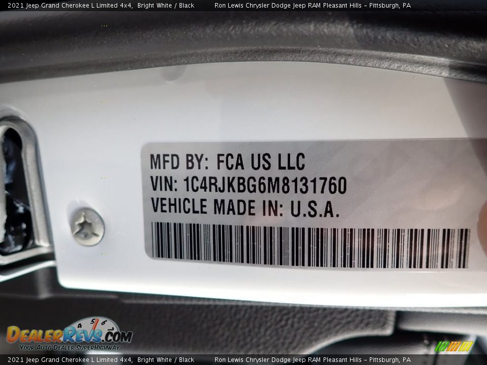 2021 Jeep Grand Cherokee L Limited 4x4 Bright White / Black Photo #15