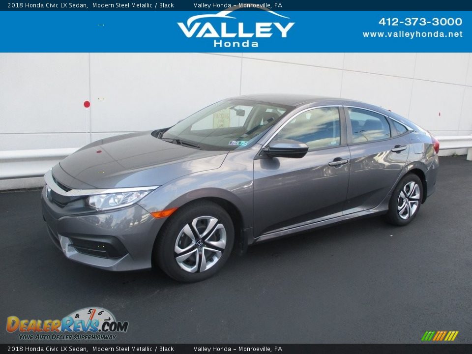 2018 Honda Civic LX Sedan Modern Steel Metallic / Black Photo #1