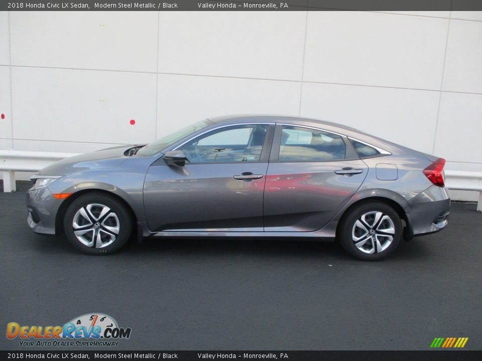 2018 Honda Civic LX Sedan Modern Steel Metallic / Black Photo #2