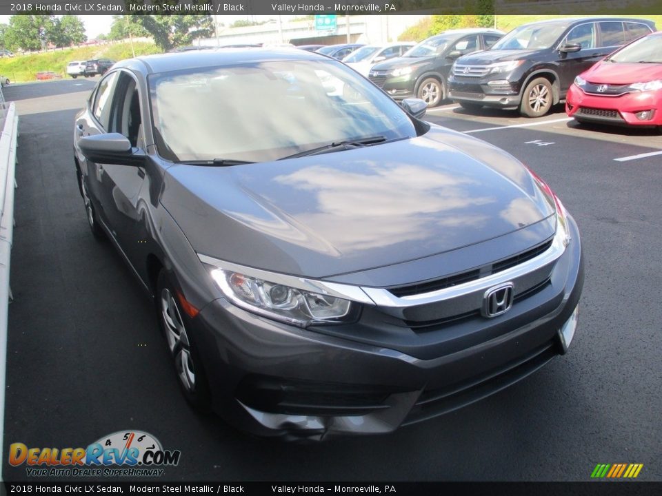 2018 Honda Civic LX Sedan Modern Steel Metallic / Black Photo #7