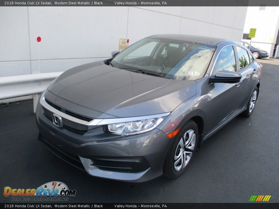 2018 Honda Civic LX Sedan Modern Steel Metallic / Black Photo #9