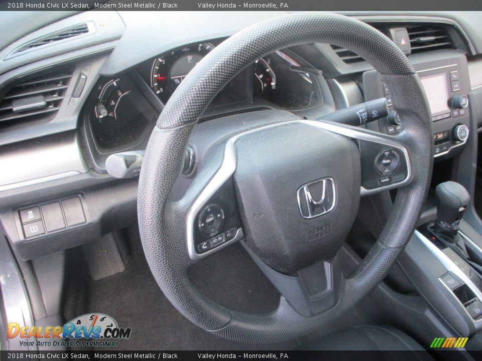 2018 Honda Civic LX Sedan Modern Steel Metallic / Black Photo #14