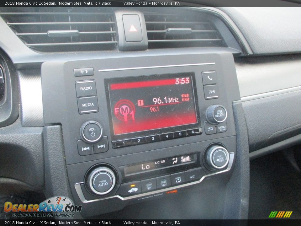 2018 Honda Civic LX Sedan Modern Steel Metallic / Black Photo #15