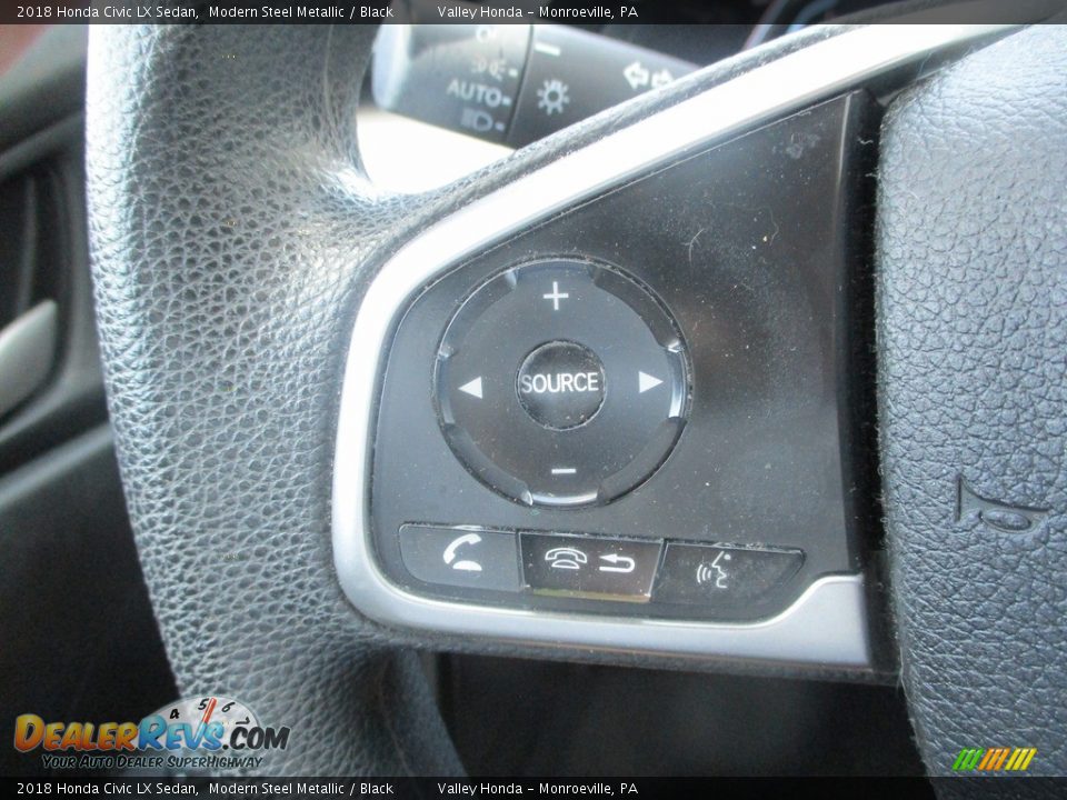 2018 Honda Civic LX Sedan Modern Steel Metallic / Black Photo #18