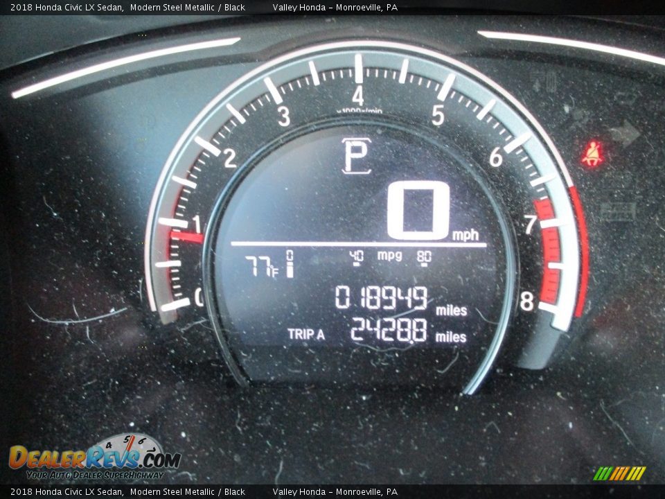 2018 Honda Civic LX Sedan Modern Steel Metallic / Black Photo #20