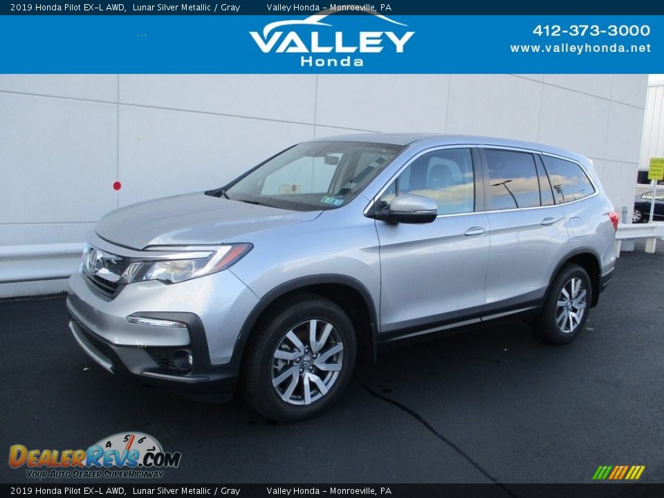 2019 Honda Pilot EX-L AWD Lunar Silver Metallic / Gray Photo #1