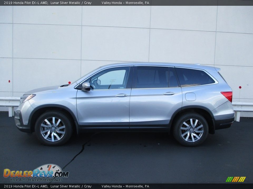 2019 Honda Pilot EX-L AWD Lunar Silver Metallic / Gray Photo #2