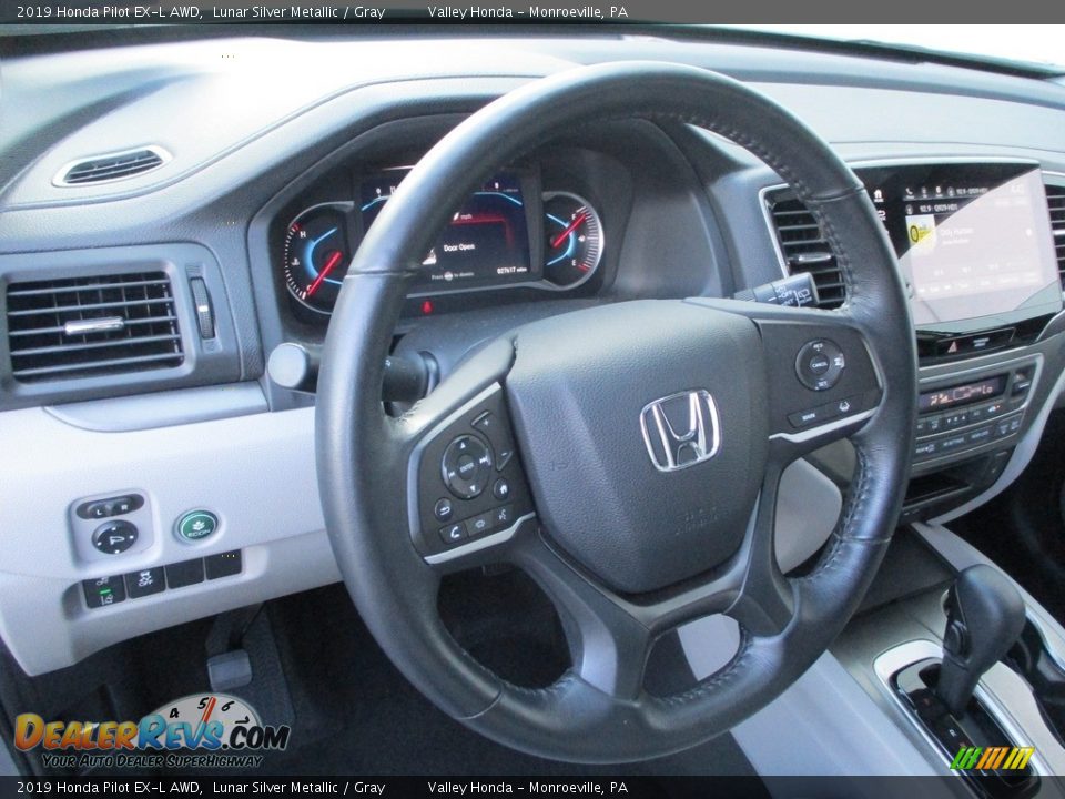 2019 Honda Pilot EX-L AWD Lunar Silver Metallic / Gray Photo #14