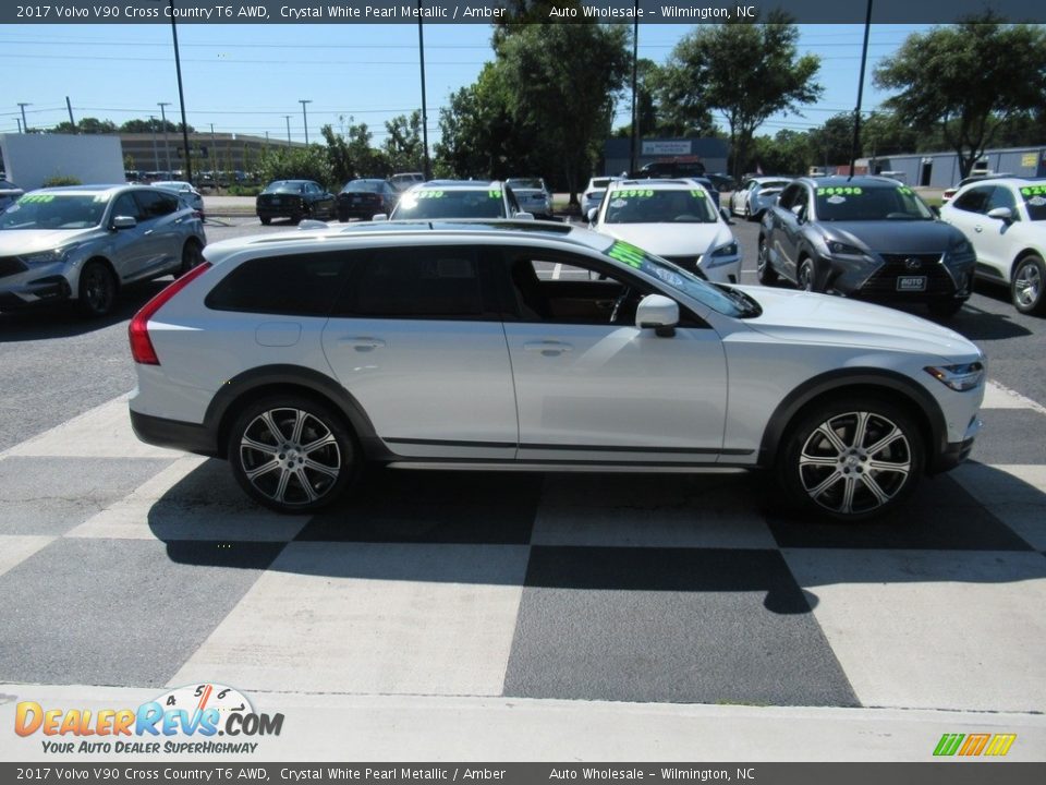 2017 Volvo V90 Cross Country T6 AWD Crystal White Pearl Metallic / Amber Photo #3