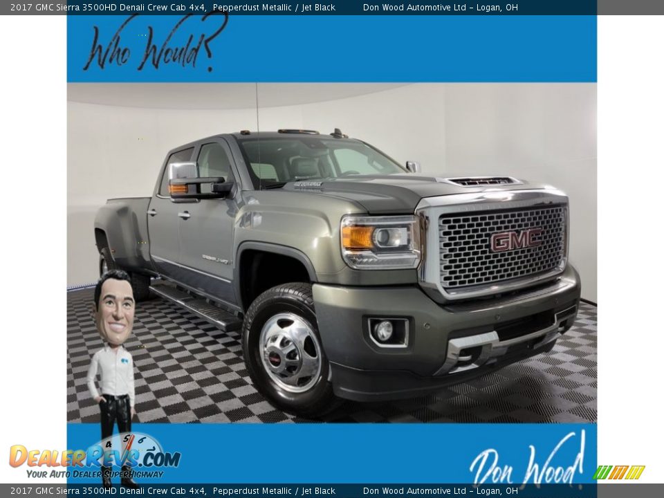 2017 GMC Sierra 3500HD Denali Crew Cab 4x4 Pepperdust Metallic / Jet Black Photo #1