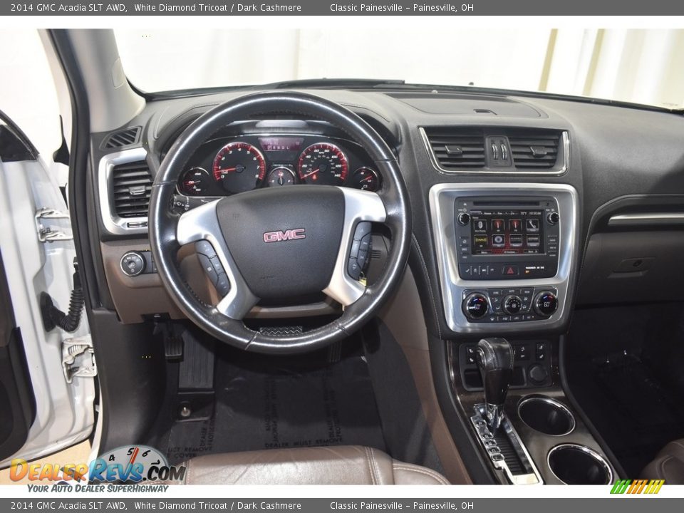 2014 GMC Acadia SLT AWD White Diamond Tricoat / Dark Cashmere Photo #15