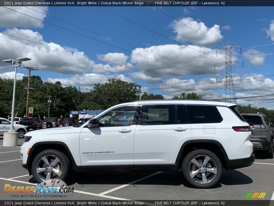 2021 Jeep Grand Cherokee L Limited 4x4 Bright White / Global Black/Wicker Beige Photo #4