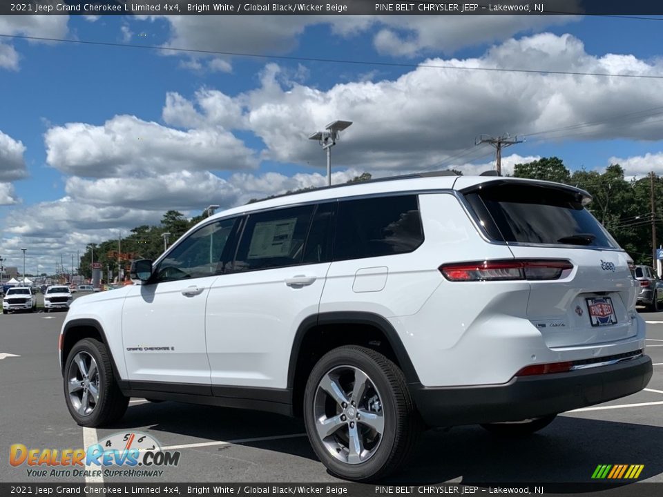 2021 Jeep Grand Cherokee L Limited 4x4 Bright White / Global Black/Wicker Beige Photo #6