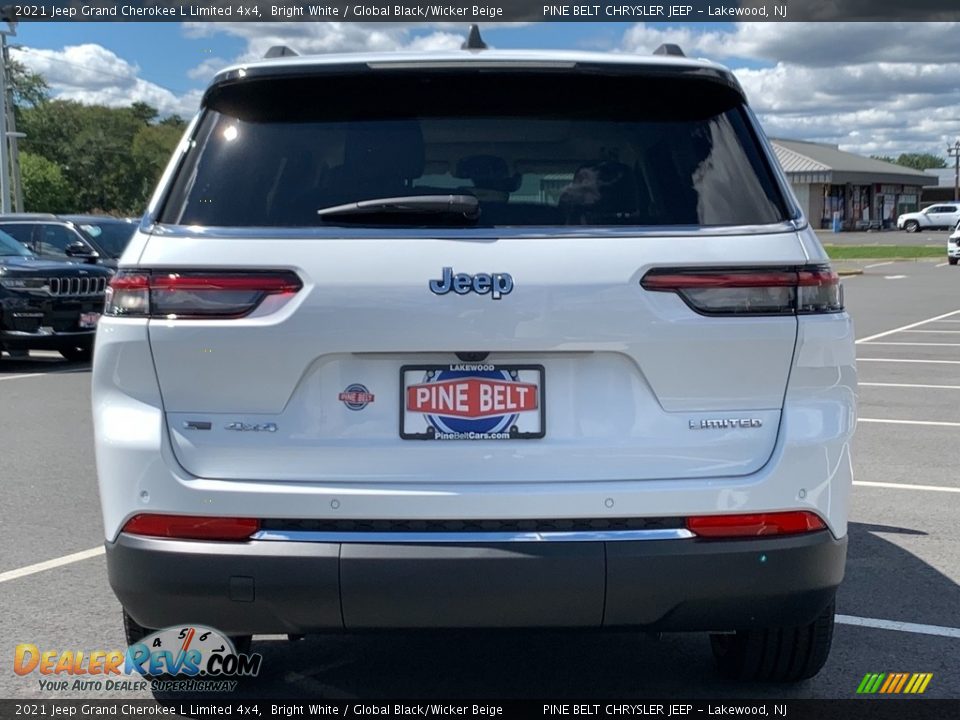 2021 Jeep Grand Cherokee L Limited 4x4 Bright White / Global Black/Wicker Beige Photo #7