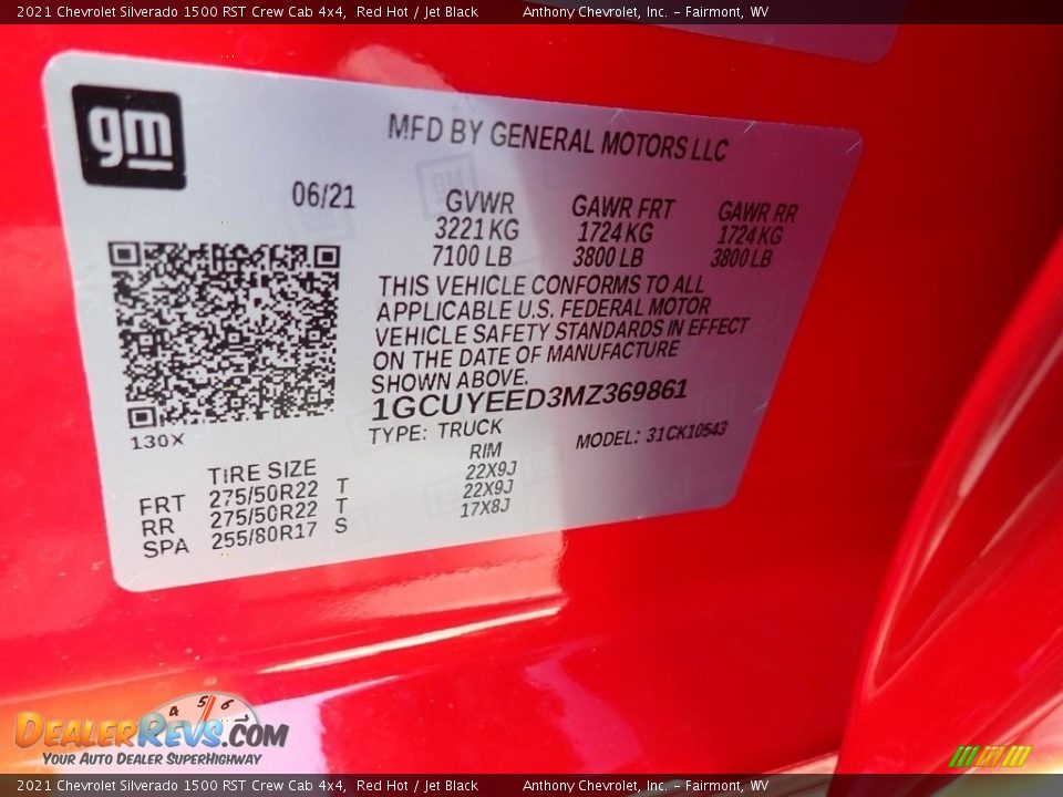 2021 Chevrolet Silverado 1500 RST Crew Cab 4x4 Red Hot / Jet Black Photo #14