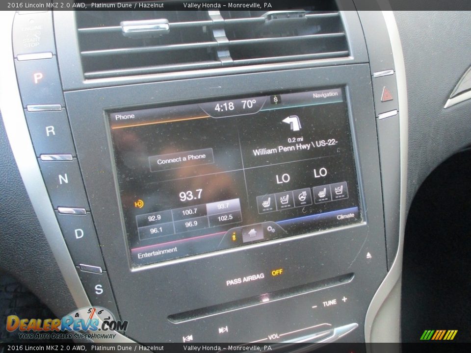 Controls of 2016 Lincoln MKZ 2.0 AWD Photo #17