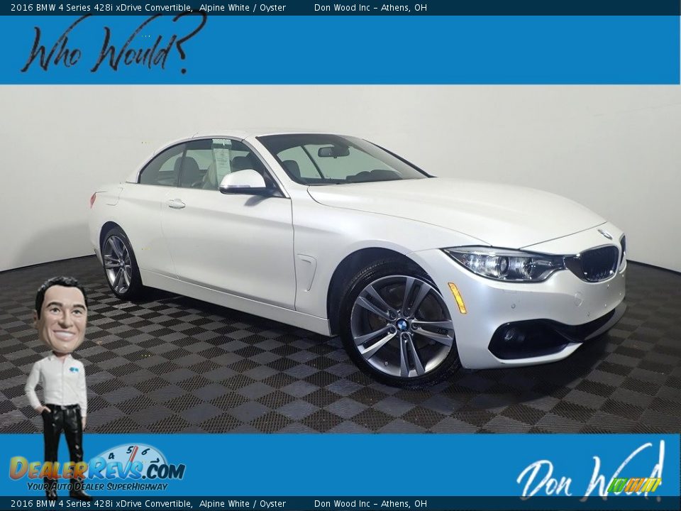 2016 BMW 4 Series 428i xDrive Convertible Alpine White / Oyster Photo #1