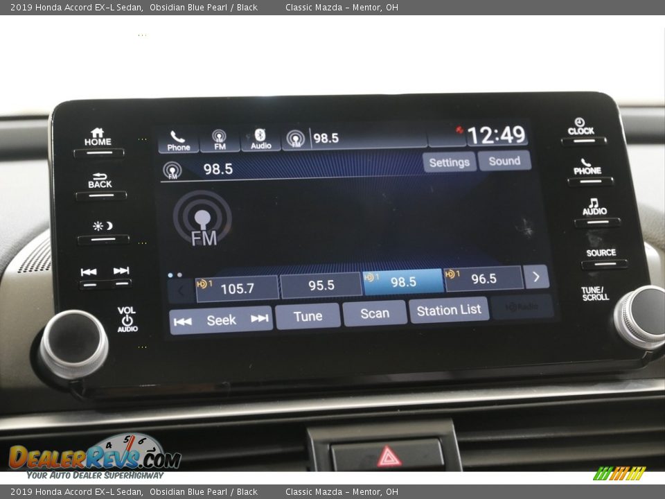 2019 Honda Accord EX-L Sedan Obsidian Blue Pearl / Black Photo #10