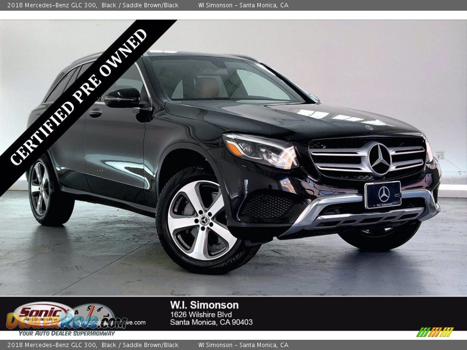 2018 Mercedes-Benz GLC 300 Black / Saddle Brown/Black Photo #1