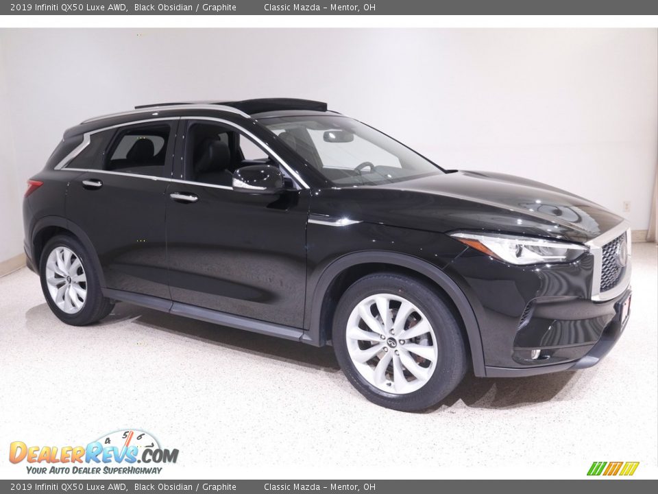 2019 Infiniti QX50 Luxe AWD Black Obsidian / Graphite Photo #1