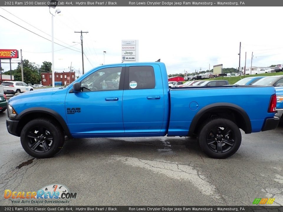 2021 Ram 1500 Classic Quad Cab 4x4 Hydro Blue Pearl / Black Photo #2