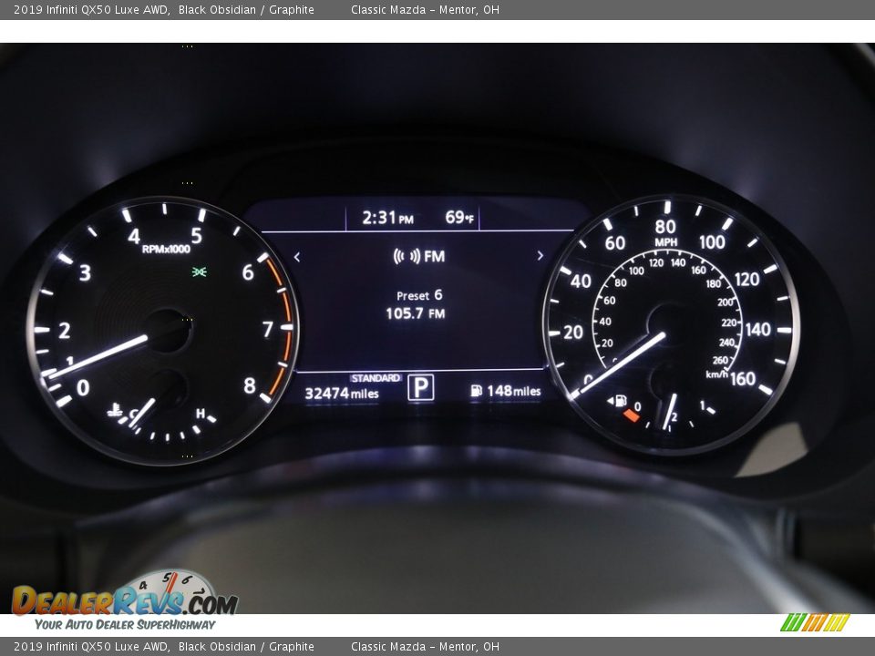 2019 Infiniti QX50 Luxe AWD Black Obsidian / Graphite Photo #8