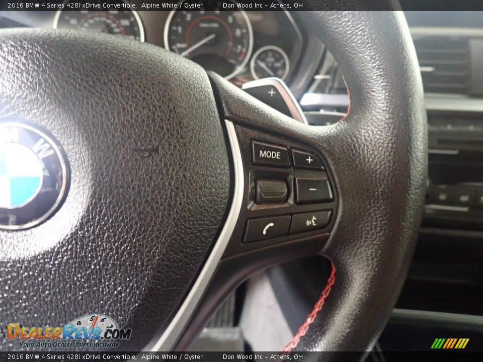 2016 BMW 4 Series 428i xDrive Convertible Alpine White / Oyster Photo #30