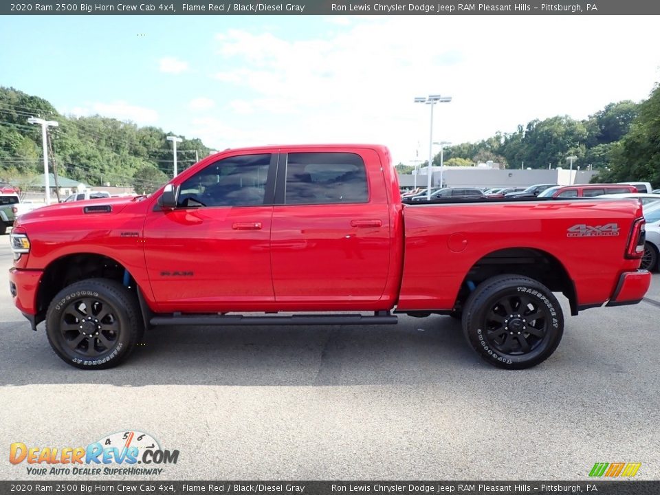 2020 Ram 2500 Big Horn Crew Cab 4x4 Flame Red / Black/Diesel Gray Photo #2