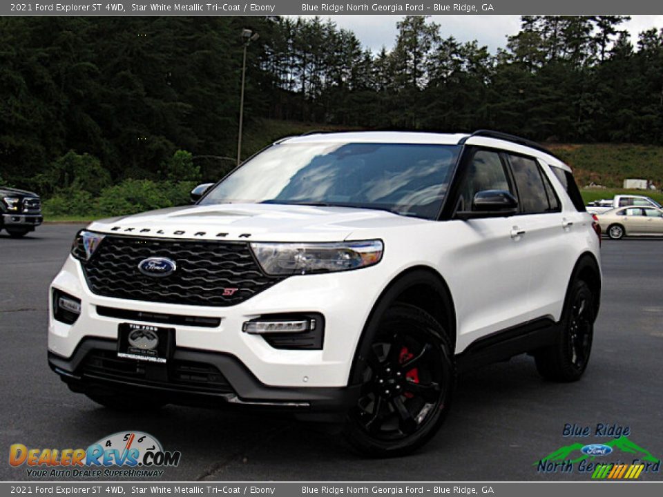 2021 Ford Explorer ST 4WD Star White Metallic Tri-Coat / Ebony Photo #1