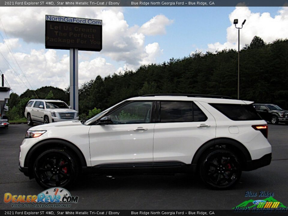 2021 Ford Explorer ST 4WD Star White Metallic Tri-Coat / Ebony Photo #2